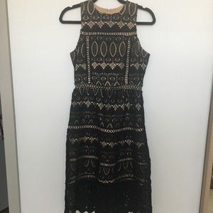 J.O.A. Lace Black Midi Dress